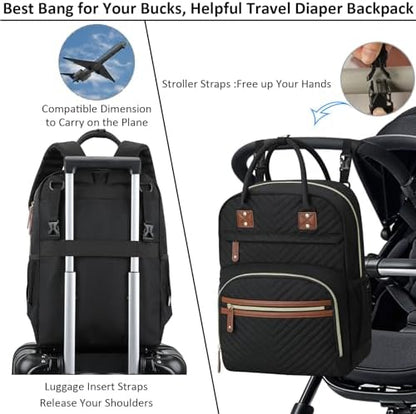 Tenot multifunctional diaper bag front pocket open showing the aluminum insulated bottle holders.
