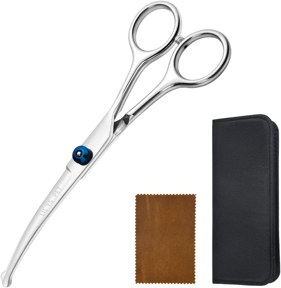 Lilys Pet right handed pet grooming tool packaging and full length view.
