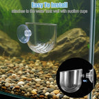 Eldraqth aquarium plant holder being installed easily onto the interior glass of a freshwater tank
