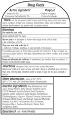 Sarna topical analgesic lotion packaging showing active pramoxine hydrochloride ingredient details