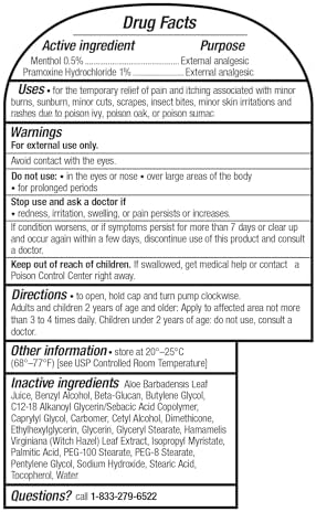 Sarna topical analgesic lotion packaging showing active pramoxine hydrochloride ingredient details