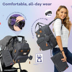 RUVALINO multifunctional baby travel bag showing wide opening main compartment