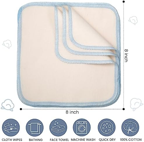 Close up of Mixweer baby wipes showing unbleached cotton texture