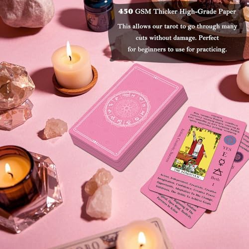 Smoostart beginner tarot cards showing upright and reversed keywords