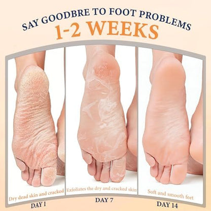 Close up of the hydrating foot mask material showing the premium essence texture.