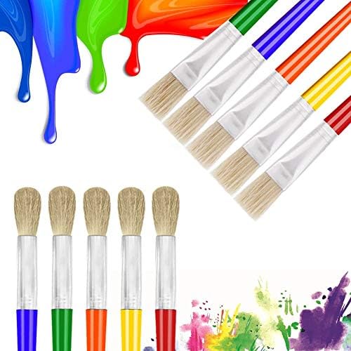 Toddler paint brushes set showcasing assorted vibrant handle colors