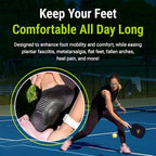 Strutz patented gel foam foot pads being worn with athletic shoes