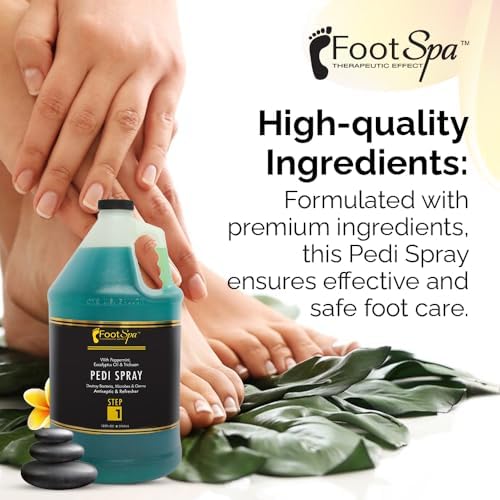 Large 128 ounce foot spa prep spray for hygiene and odor control