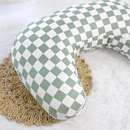 Close up of soft plush fabric on nursing pillow cover