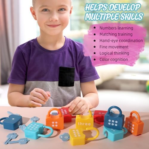 Dinhon educational lock toy collection for early childhood mathematical development and sorting.