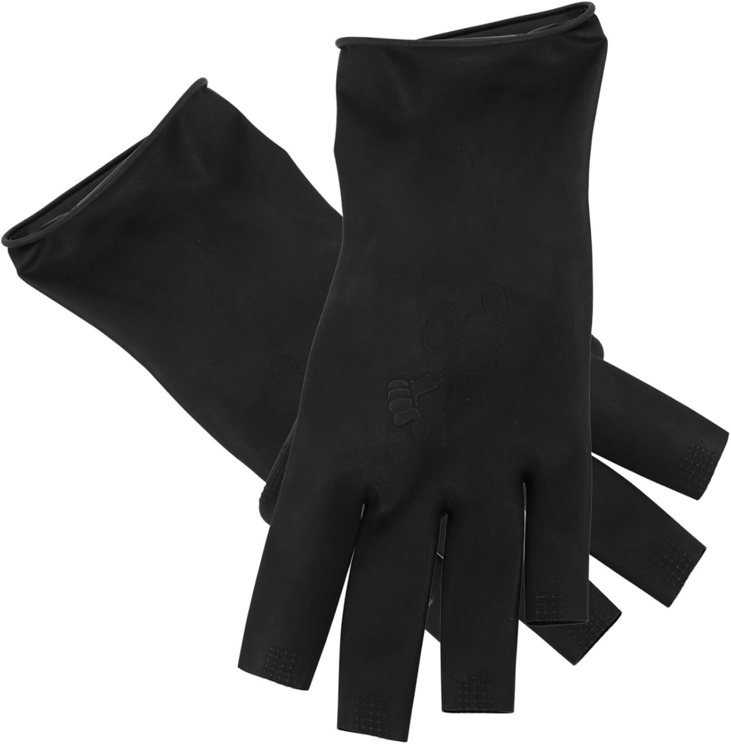 Hapinary reusable hair coloring gloves front view showing black fingerless design.
