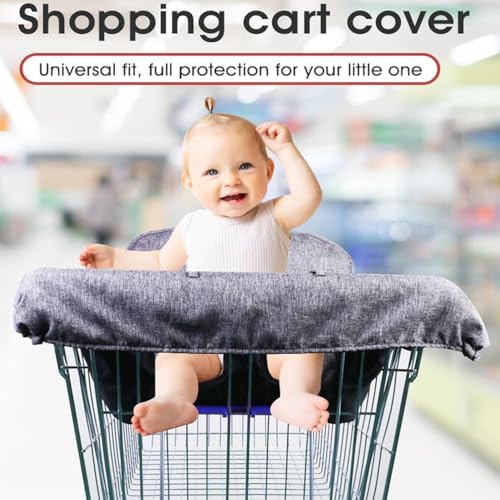 WedFeir infant grocery cart cushion liner fitted on a supermarket trolley.