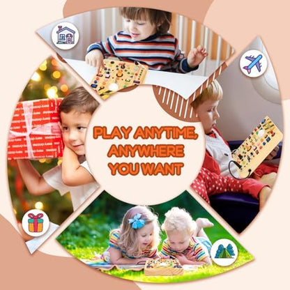 iHarPro premium big sensory board shown in a travel setup demonstrating its portable size for family trips.