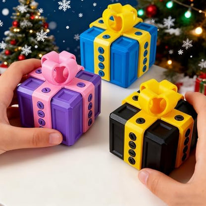 RAESOUL puzzle box prank gift container being disassembled with the included tool.