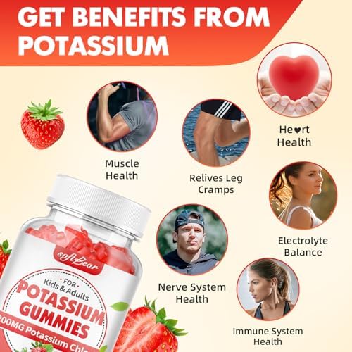 Softbear 120 count vegan potassium chloride gummies close up texture view