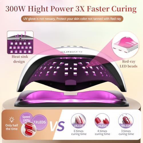 Side profile of DMJWAN professional nail art lamp with handle