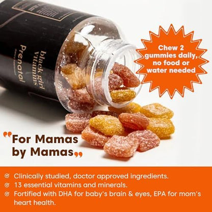 Black Girl Vitamins prenatal gummies in a bowl
