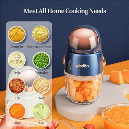 Plodon baby food maker blue spaceman variant being disassembled for easy cleaning.