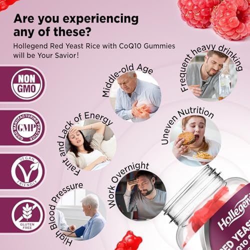 Side profile of Hollegend Red Yeast Rice 60 count bottle