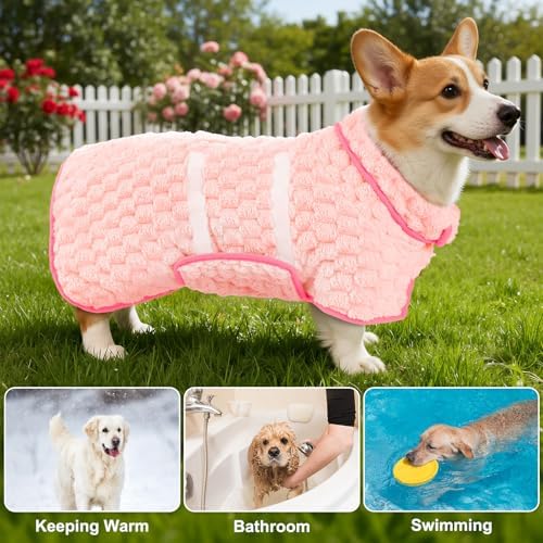 Glittme dog bathrobe for winter warmth and drying