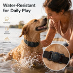 Smart pet tracker tag showing built in proximity speaker