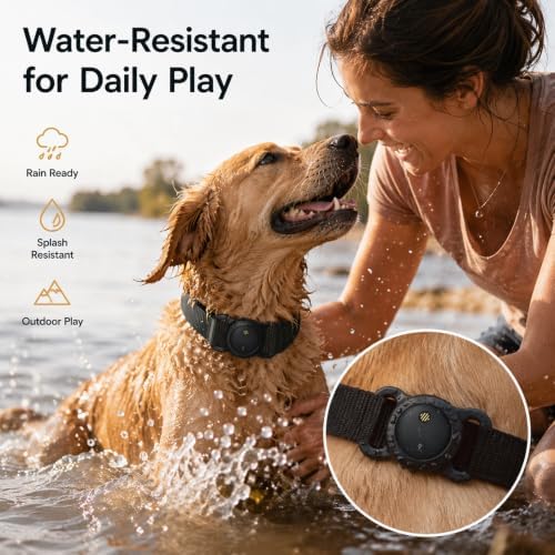 Smart pet tracker tag showing built in proximity speaker
