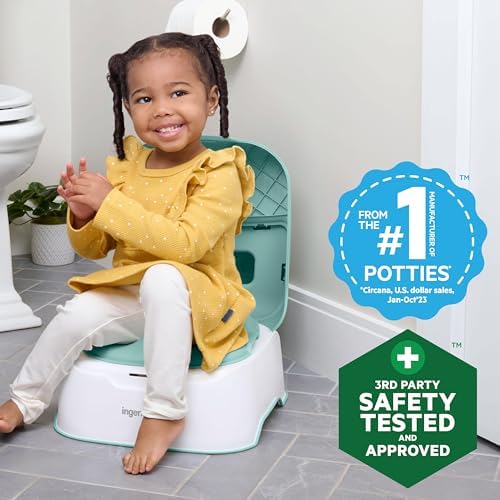 Toddler using Ingenuity 3-in-1 system as a step stool