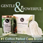 Close up of the organic cotton top layer texture on L. menstrual pads.