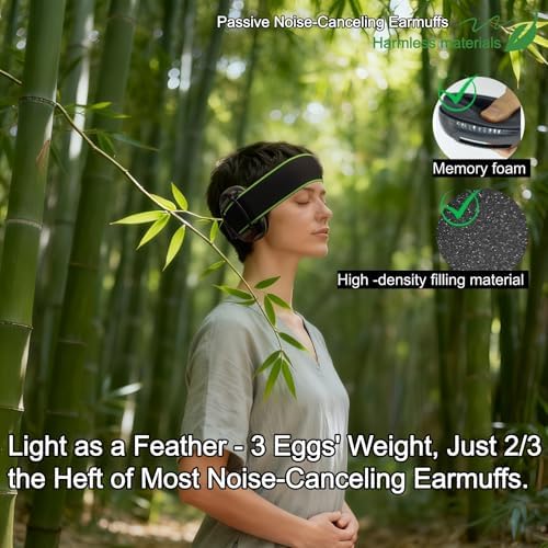 Person wearing Zozzgo non-clamping ear muffs during a midday nap