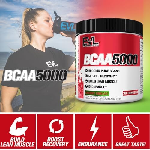 Evlution Nutrition BCAA5000 container back view ingredients and directions