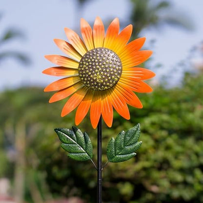Venniy garden windmill showing yellow and orange petals