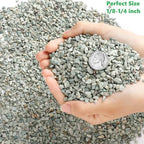 Natural green mineral rocks displayed for bonsai and fairy garden projects
