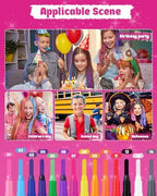 Educational packaging showing hair chalk DIY application for children