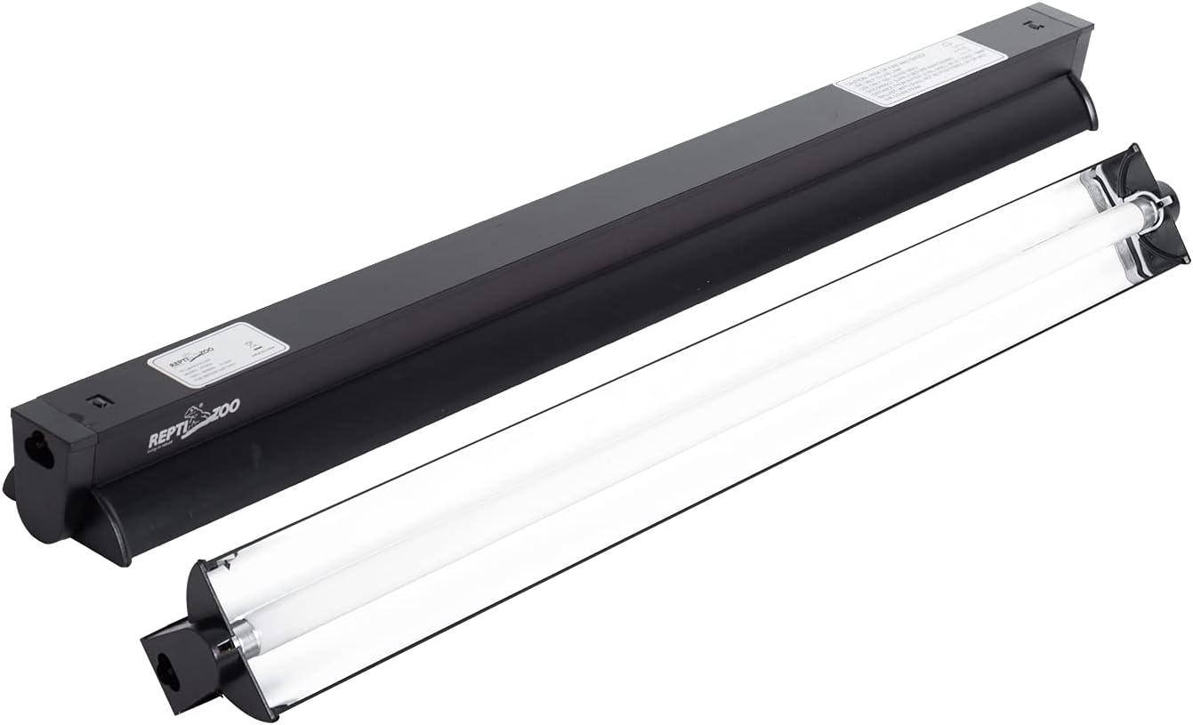 Repti Zoo T5 High Output UVB Lighting Combo Kit front view terrarium hood