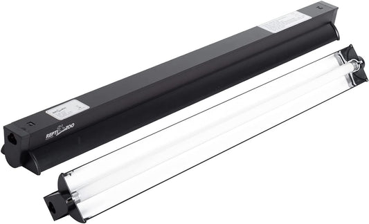 Repti Zoo T5 High Output UVB Lighting Combo Kit front view terrarium hood