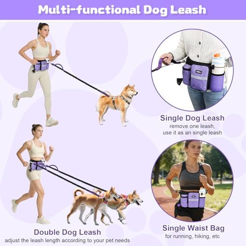 ETACCU reflective dog walking belt with built in poop bag dispenser