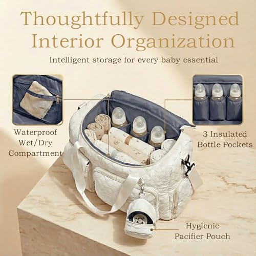Coowarmbutb travel maternity bag interior pocket layout