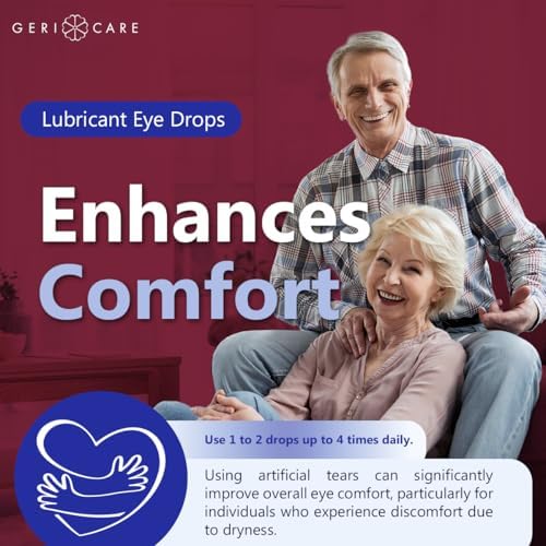 GeriCare lubricating eye drops side view showing sterile tip and bottle design