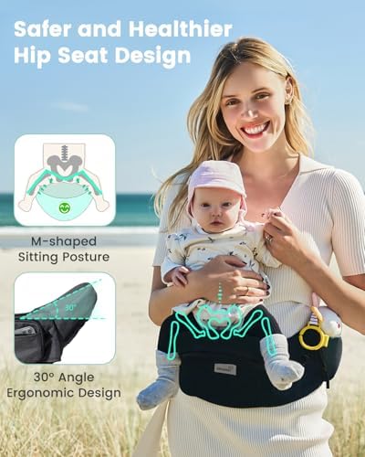Grownsy carrier with hands-free support and storage pockets