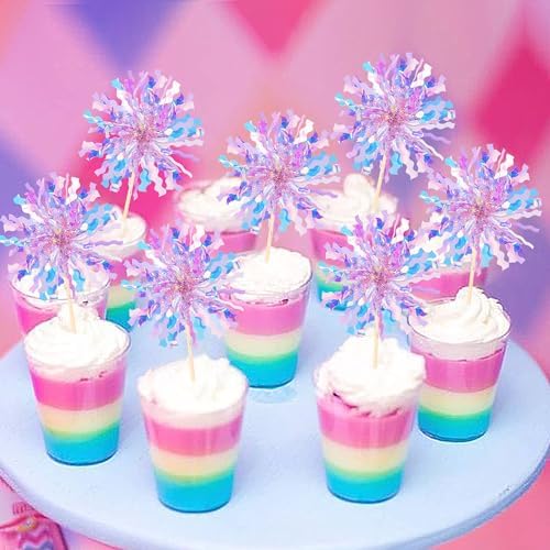 Sparkle tinsel party picks used as cocktail drink stirrers