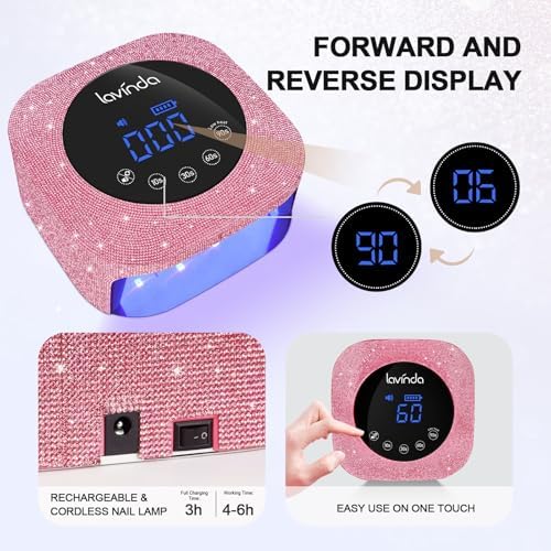 Lavinda 54W nail lamp packaging and included accessories