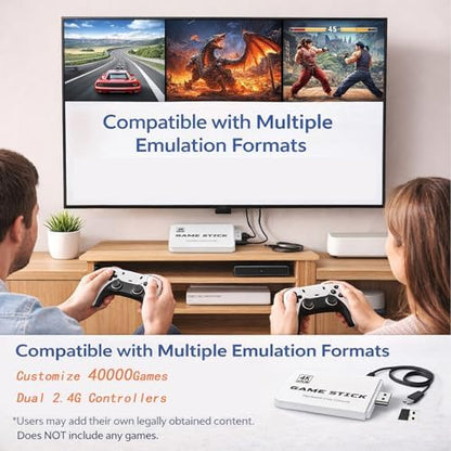 M15 Retro Game Stick Pro with two wireless controllers