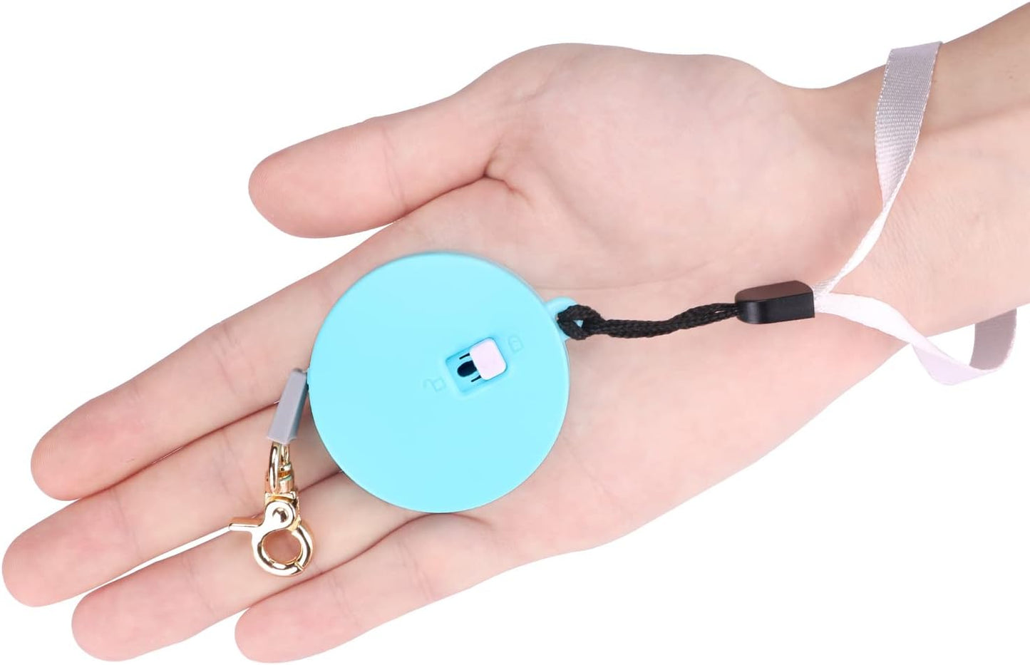 Retractable Dog Leash for Small Dogs Cats up to 11lbs with 6.5ft Anti-Pull Strong Nylon Tape, Hands Free, Mini and Portable Walking Leash with Wrist Strap, One-Hand Brake, White Round - Image 9