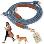 Tails And Tales crossbody dog lead worn around the shoulder during a outdoor run.