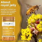Healthy Care bee secretion health supplement bottle lifestyle shot