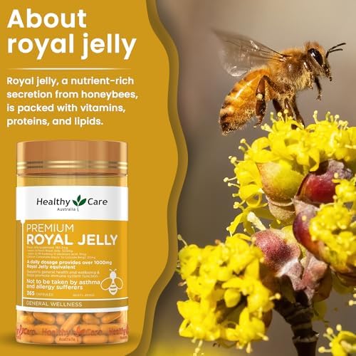 Healthy Care bee secretion health supplement bottle lifestyle shot