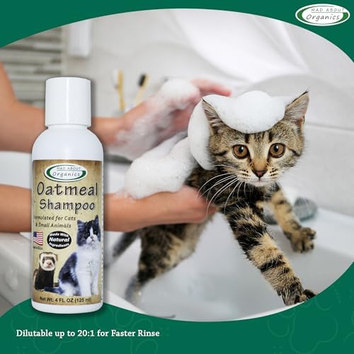 Hypoallergenic organic cat oatmeal wash for clean and soft fur
