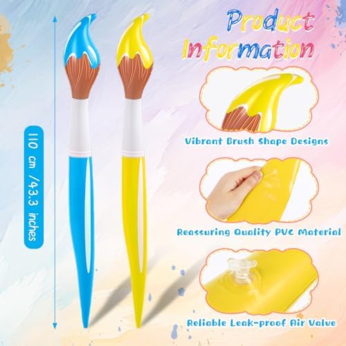 Oversized blow up paintbrush props for birthday party decoration themes