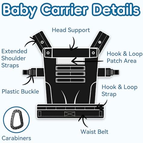 Close up of Yesybc baby carrier foldable headrest feature