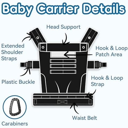 Close up of Yesybc baby carrier foldable headrest feature